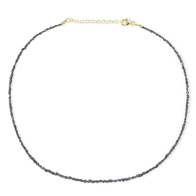 Schwarzer Diamant-Silberhalskette