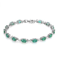 Sambia-Smaragd-Silberarmband