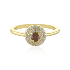 I3 Cognac-Diamant-Silberring