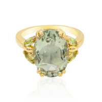 Grüner Amethyst-Silberring