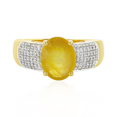 Gelber Madagaskar-Saphir-Silberring