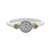 Gelber I2 Diamant-Silberring