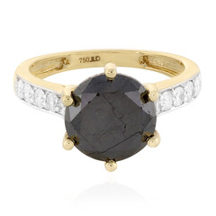 Schwarzer Diamant-Goldring