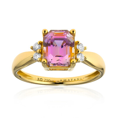 Pinkfarbener Diaspor-Goldring (AMAYANI)