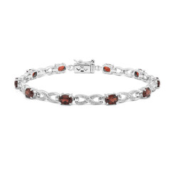 Mosambik-Granat-Silberarmband