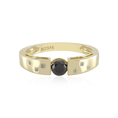 Schwarzer Brillant-Goldring