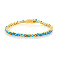 Neonblauer Apatit-Silberarmband