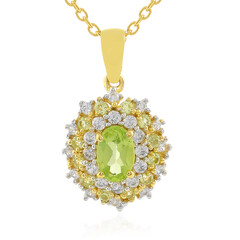 Peridot-Silberhalskette