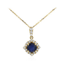 Blauer Ceylon-Saphir-Goldhalskette