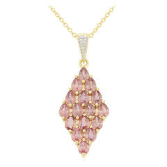 Nicht erhitzter Padparadscha-Saphir-Goldhalskette (AMAYANI)