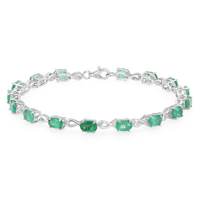 Sambia-Smaragd-Silberarmband