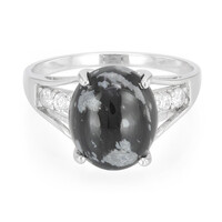 Schneeflocken-Obsidian-Silberring