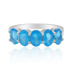 Neonblauer Apatit-Silberring