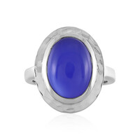 Blauer Chalzedon-Silberring
