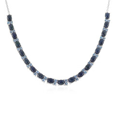 Blauer Stern-Saphir-Silbercollier