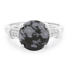 Schneeflocken-Obsidian-Silberring