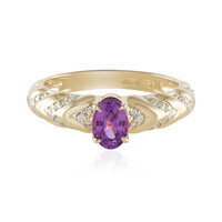 Nicht erhitzter Purpurfarbener Ceylon-Saphir-Goldring (de Melo)