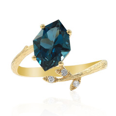 Londonblauer Topas-Goldring (Smithsonian)