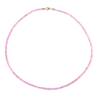Pinkfarbener Ceylon-Saphir-Goldhalskette