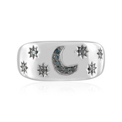 Blauer SI1 Diamant-Silberring