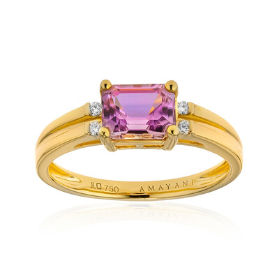 Pinkfarbener Diaspor-Goldring (AMAYANI)