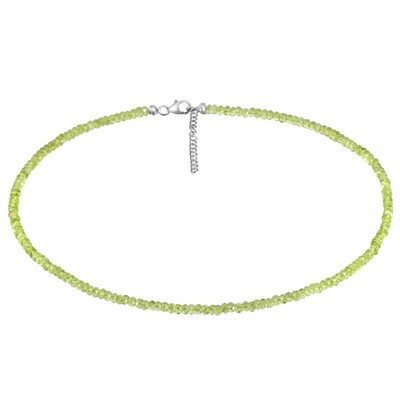 Peridot-Silberhalskette