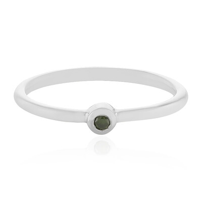 Grüner Brillant-Silberring