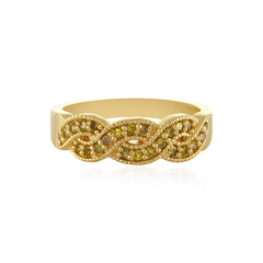 Gelber I3 Diamant-Silberring