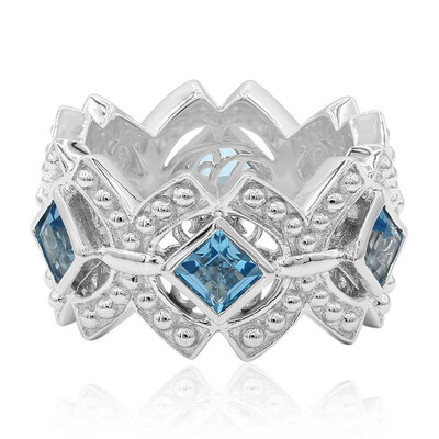 Schweizblauer Topas-Silberring (Dallas Prince Designs)