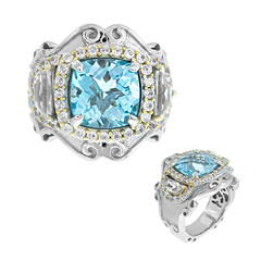 Himmelblauer Topas-Silberring (Dallas Prince Designs)