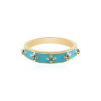 Blauer I3 Diamant-Silberring