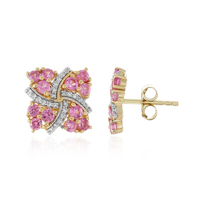 Pinkfarbener Saphir-Goldohrringe (Adela Gold)