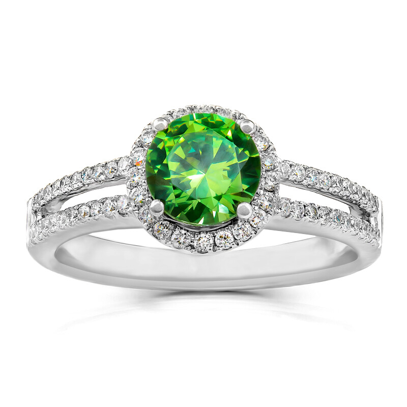 Russischer 1 05 ct Demantoid 18K WeiBgold Ring 4 43 g