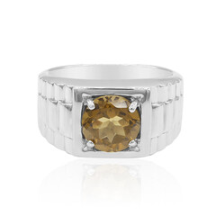 Cognac-Quarz-Herren-Silberring