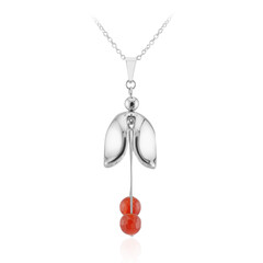 Roter Achat-Silberhalskette