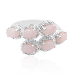 Pinkfarbener Opal-Silberring