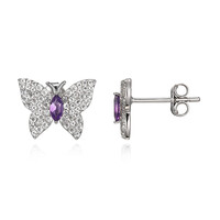 Sambia-Amethyst-Silberohrringe