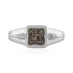 I2 Champagner-Diamant-Silberring
