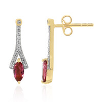 Nigerianischer Pinkfarbener Turmalin-Goldohrringe (Adela Gold)