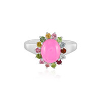 Äthiopischer Pinkfarbener Opal-Silberring