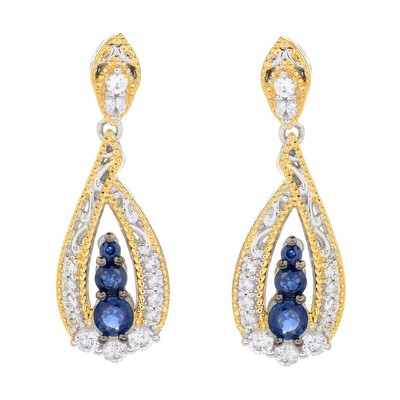 Blauer Saphir-Silberohrringe (Gems en Vogue)