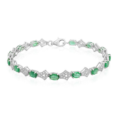 Sambia-Smaragd-Silberarmband