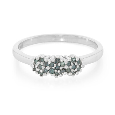 Fancy-Diamant-Silberring