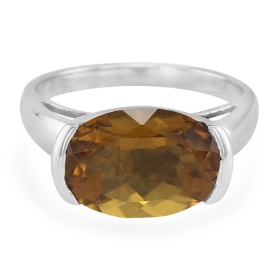 Cognac-Quarz-Silberring
