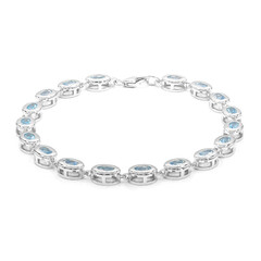 Schweizblauer Topas-Silberarmband