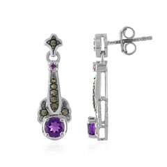 Sambia-Amethyst-Silberohrringe