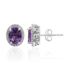 Sambia-Amethyst-Silberohrringe