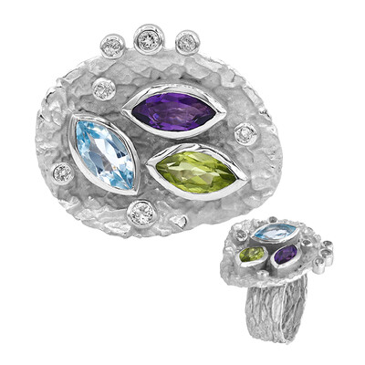 Edelstein-Silberring (MONOSONO COLLECTION)