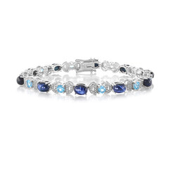 Blauer Stern-Saphir-Silberarmband