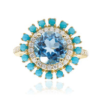 Schweizblauer Topas-Goldring (CIRARI)